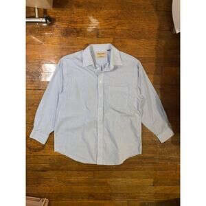 Roundtree & Yorke Gold Label Dress Shirt Blue Check Non Iron Large